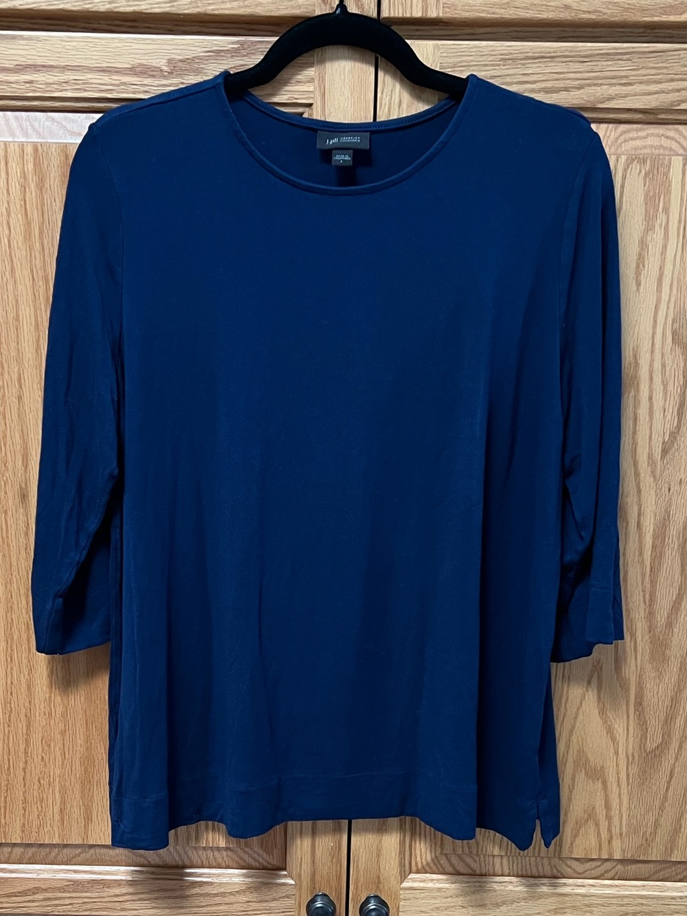J. Jill Navy Long Sleeve Scoop Neck Top, GUC, Size L